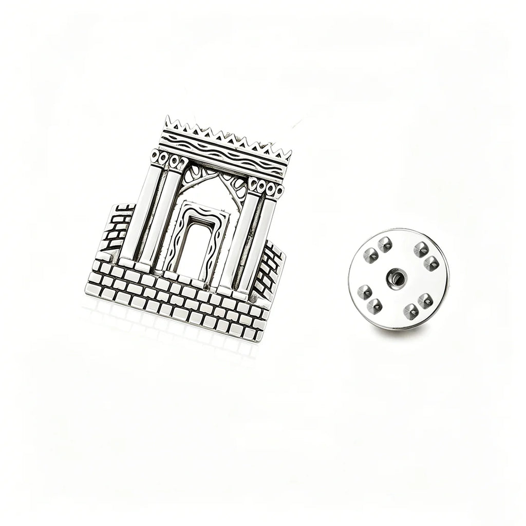 Lucktune Jerusalem Solomon Temple Brooch Men Women'S Stainless Steel Jewish Lapel Pins Judaica Faith Amulet Jewelry Gift Sale