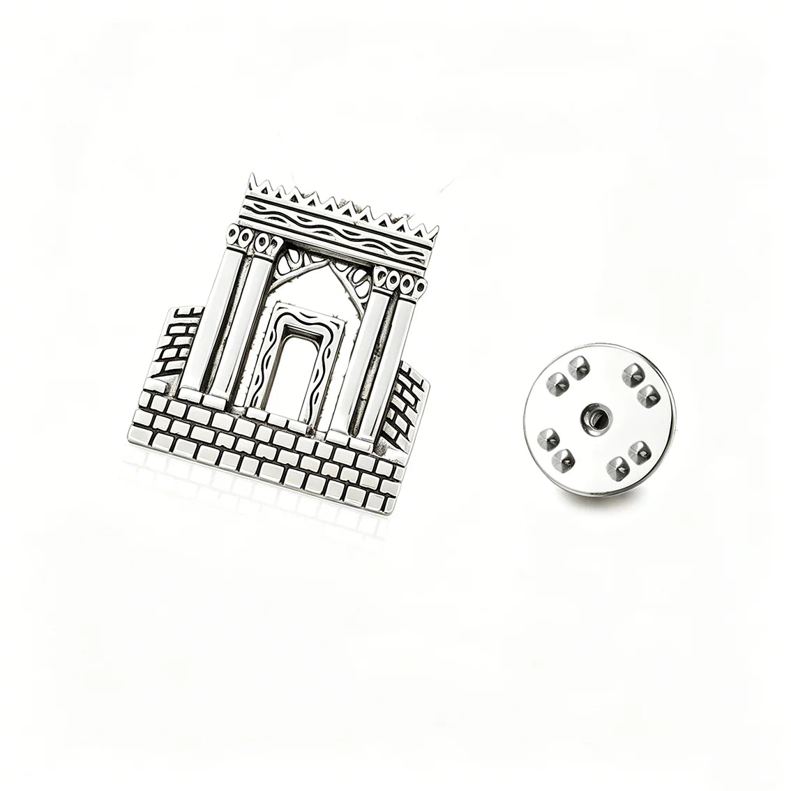 Lucktune Jerusalem Solomon Temple Brooch Men Women'S Stainless Steel Jewish Lapel Pins Judaica Faith Amulet Jewelry Gift Sale