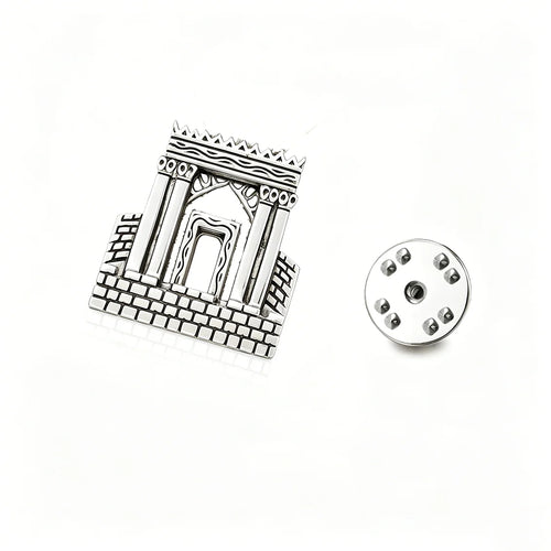 Lucktune Jerusalem Solomon Temple Brooch Men Women'S Stainless Steel Jewish Lapel Pins Judaica Faith Amulet Jewelry Gift Sale