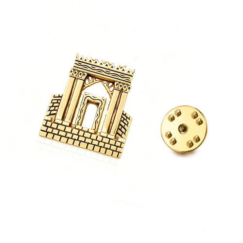 Lucktune Jerusalem Solomon Temple Brooch Men Women'S Stainless Steel Jewish Lapel Pins Judaica Faith Amulet Jewelry Gift Sale